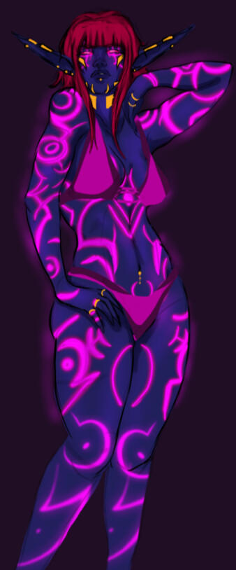 MY OC - Mia'tsu Stylarin - Nightborne warlock.
